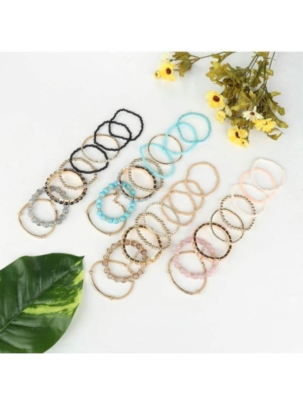 Sailimue beaded bracelets set of 8 - Picture 2 of 10